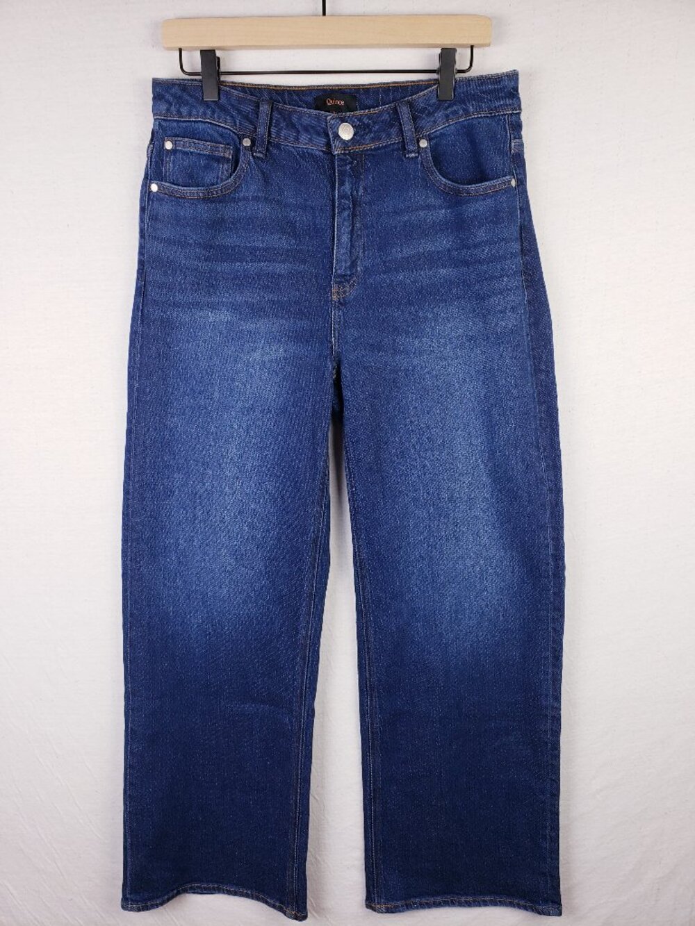 Quince Bella Stretch Wide Leg Jeans 30" Stormy Blue Organic Cotton size 31